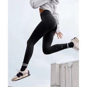 Aerie Offline Goals 7/8 Ribbed Leggings Sz Small Womens Black Workout Active Leg